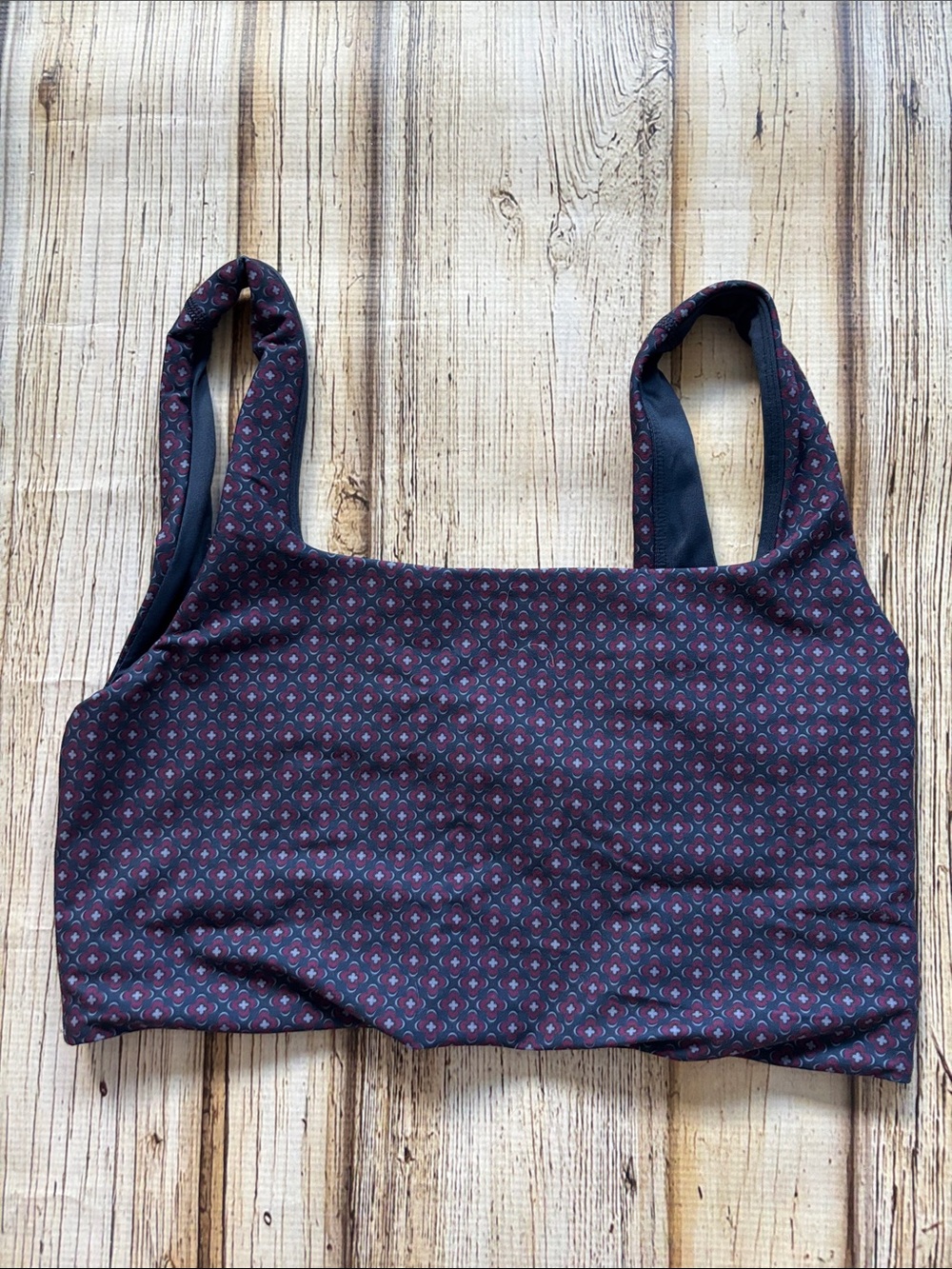 Peloton Burgundy Patterned Sports Bra